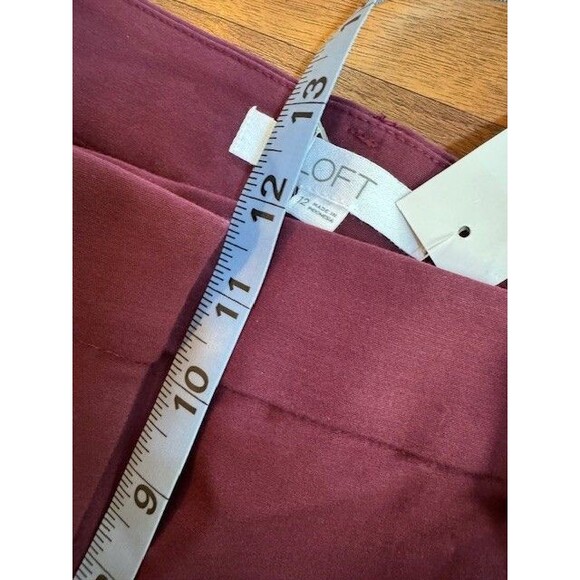 Ann Taylor LOFT Womens The Perfect Straight Pants Burgundy Wine Sz 12 Chino NWT - Picture 10 of 13